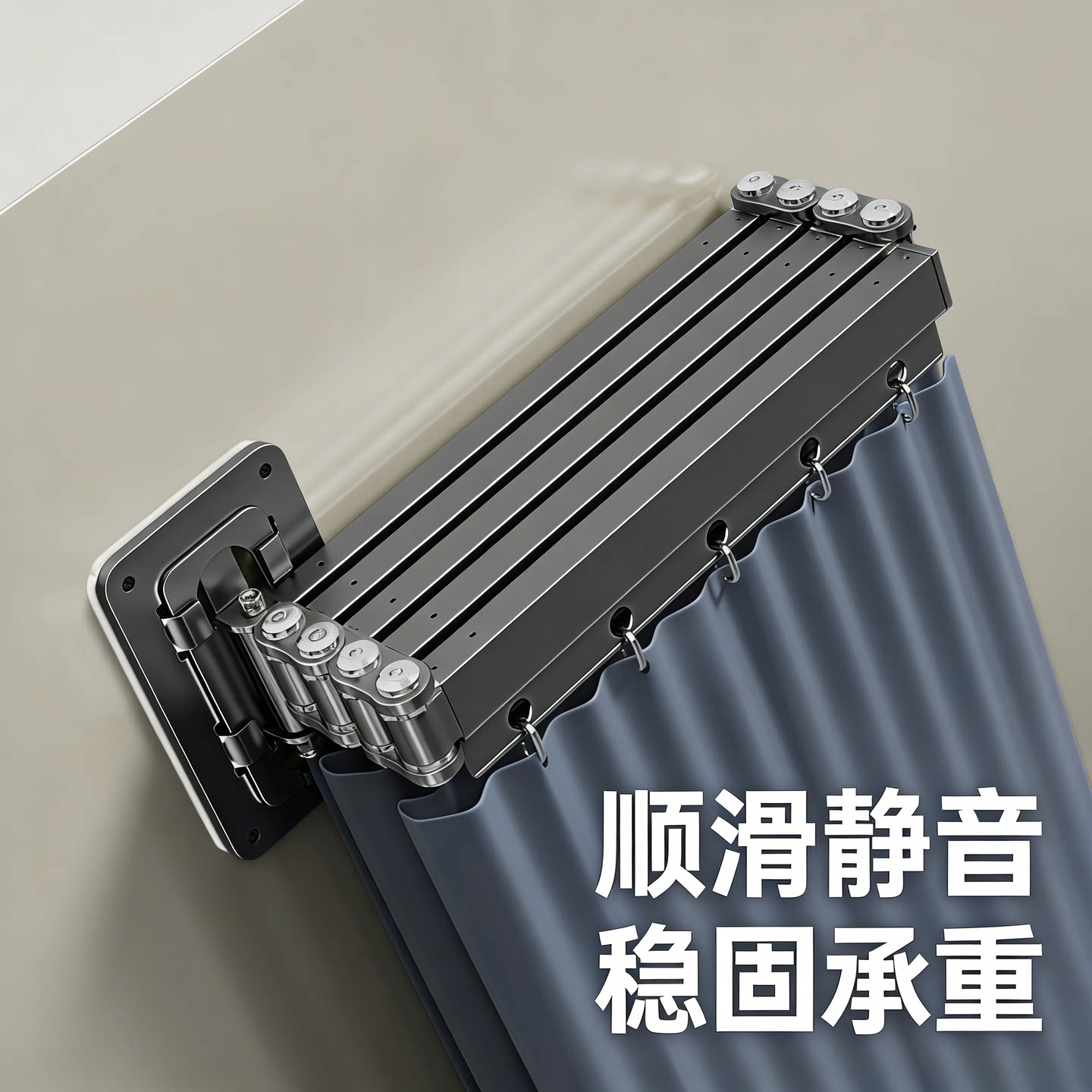 隔断帘简易浴室隐形挂帘浴帘杆可折叠式干湿分离卫生间淋浴帘