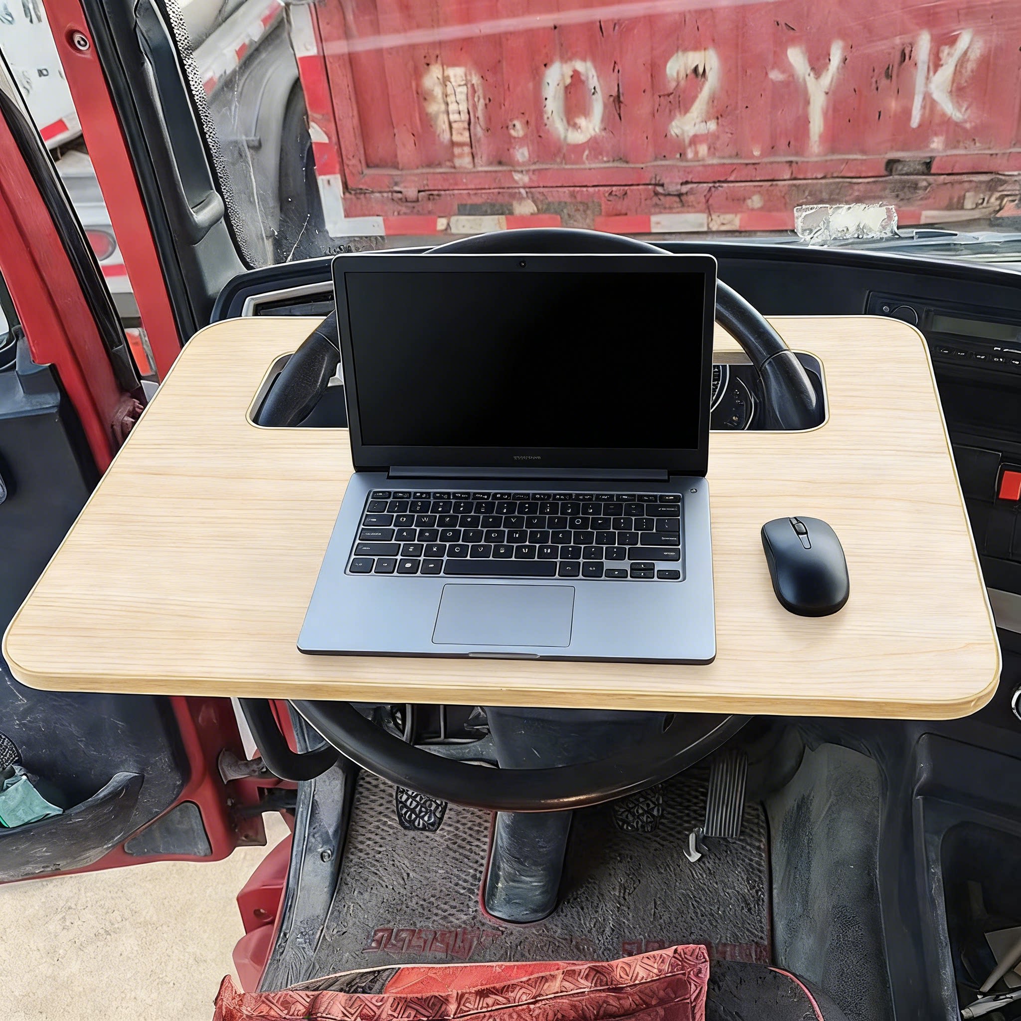 加宽电脑便捷式娱乐餐桌板车上小吃饭桌桌子平板方向盘支架专用小