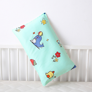 儿童枕芯纯棉枕套可水洗婴儿低枕3-6岁幼儿园全棉小学生卡通枕头