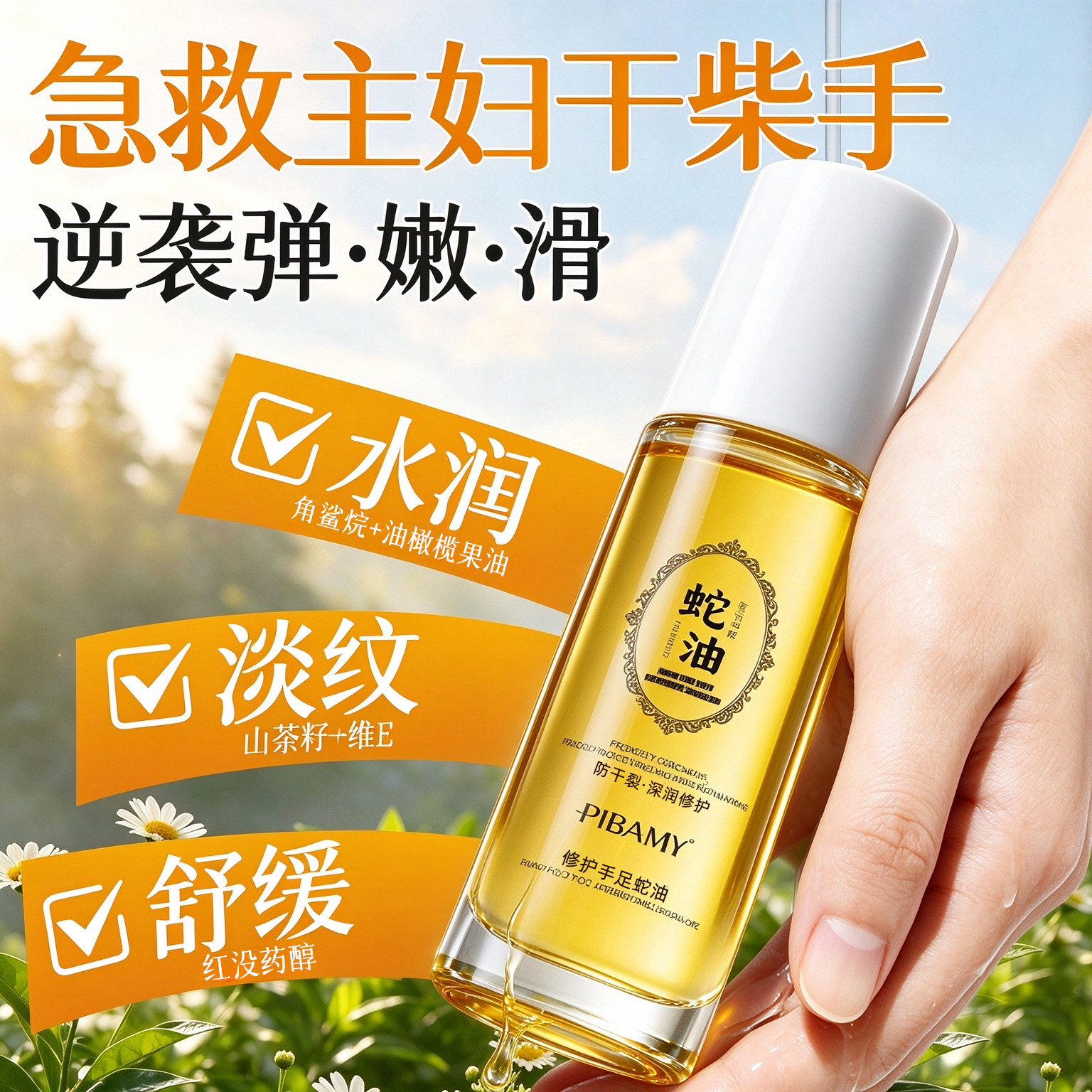 蛇油护手精油淡化手纹去手纹