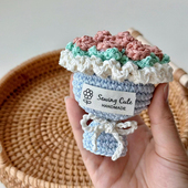 手工DIY编织mini迷你手捧花束蕾丝线钩织挂件材料包女友闺蜜礼物