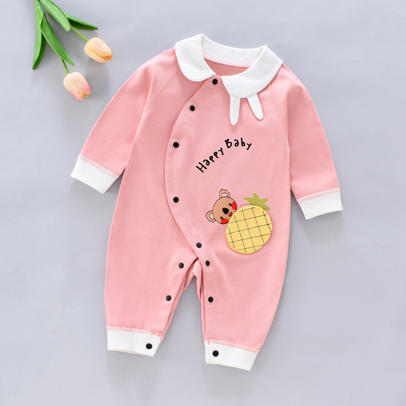 婴儿连体衣新生儿衣服初生宝宝无骨内衣哈衣爬服春装纯棉春秋薄款