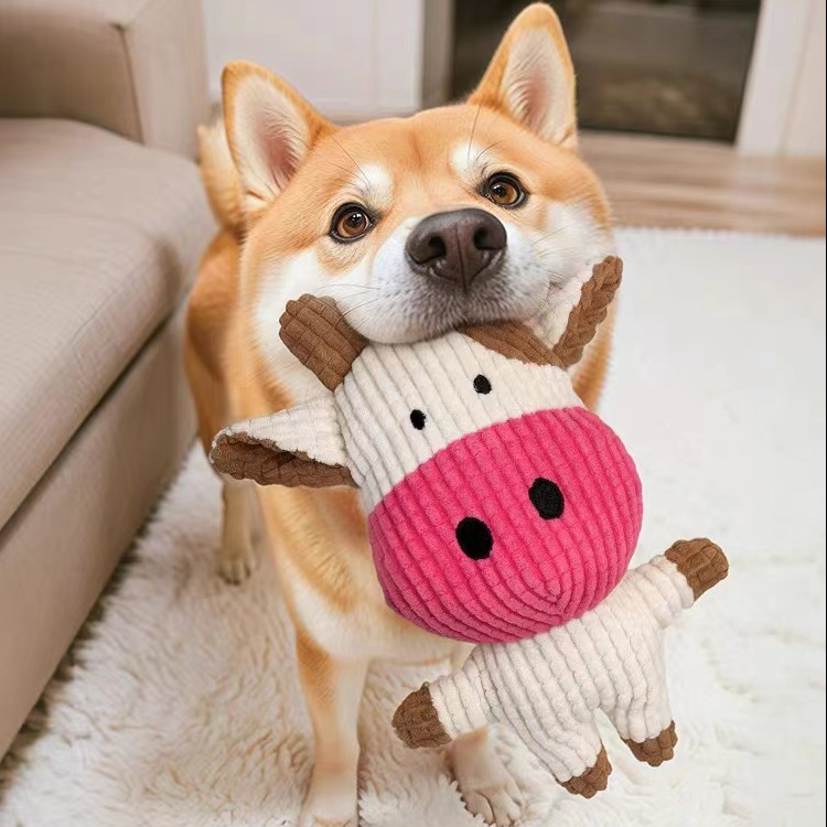 毛绒发声玩具奶牛狗狗玩具互动训练玩具自嗨磨牙解闷宠物用品