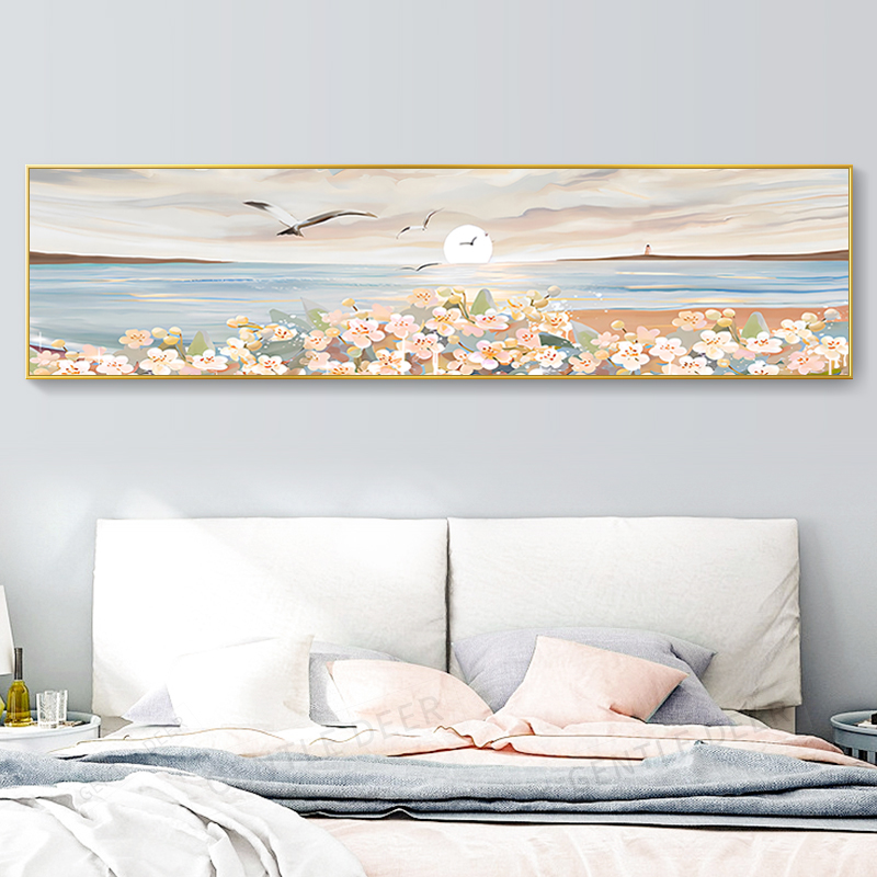 定做卧北画欧卧室装饰画风卉出景壁花现日代风简约主背景墙床头画
