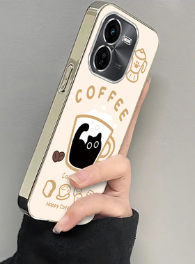 适用vivoY37pro手机壳Y37m新款防摔Y37保护套vivo一杯猫咪viviy37m全包voviy37外壳vovoy男por女viv0的潮流壳