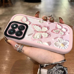 油画蝴蝶荣耀畅玩60Plus手机壳华为Honor气囊新款ALT一AN00全包防摔ALTANOO六零带挂绳后外壳女可爱ins风软壳