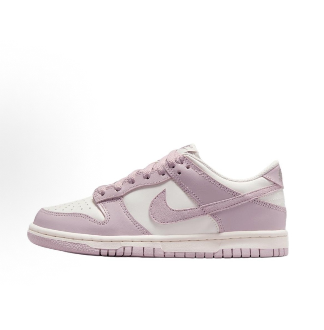 Nike Dunk 皮革 LOW 防滑耐磨 低帮 儿童板鞋 粉白色FB9109-122