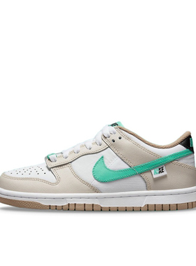Nike Dunk 板鞋 防滑耐磨复古 GS/白色/浅棕/薄荷蓝DX6063-131