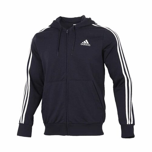 adidas ESSENTIALS M 3S FT FZ HD 针织连帽夹克GK9033