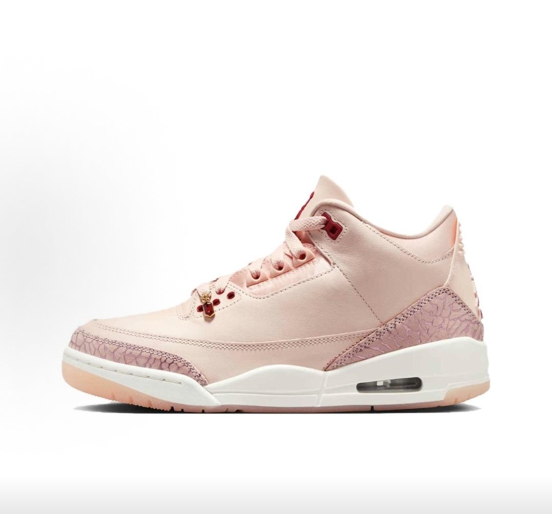 Jordan Air Jordan 3中帮 复古篮球鞋 男女同款 粉红HJ0178-600