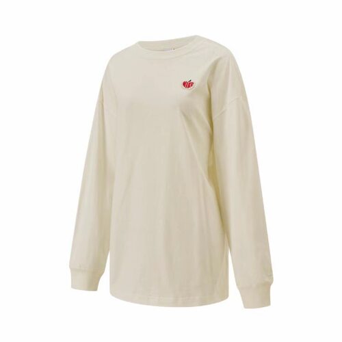 Nike  Sportswear Logo设计宽松运动长袖 T恤 女款帆白IB1670-133