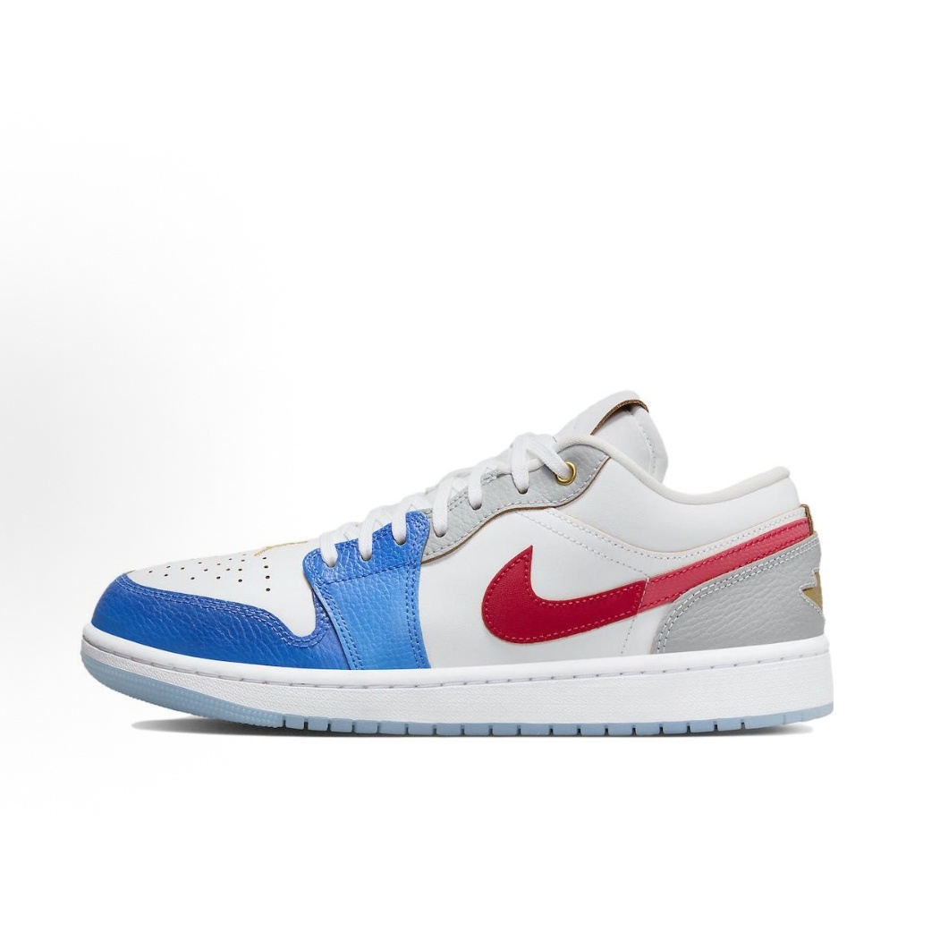 Jordan Air Jordan 1 Low防滑 低帮篮球鞋 男款 白蓝红FN8901-164