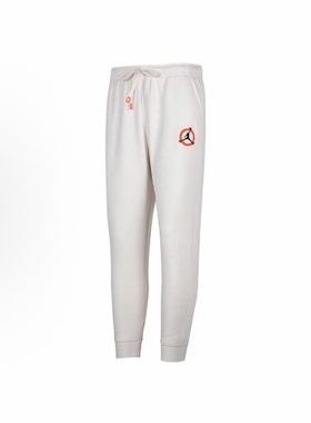 Jordan Brand 纯色 贴标透气束脚休闲长裤 灰色DV7597-030