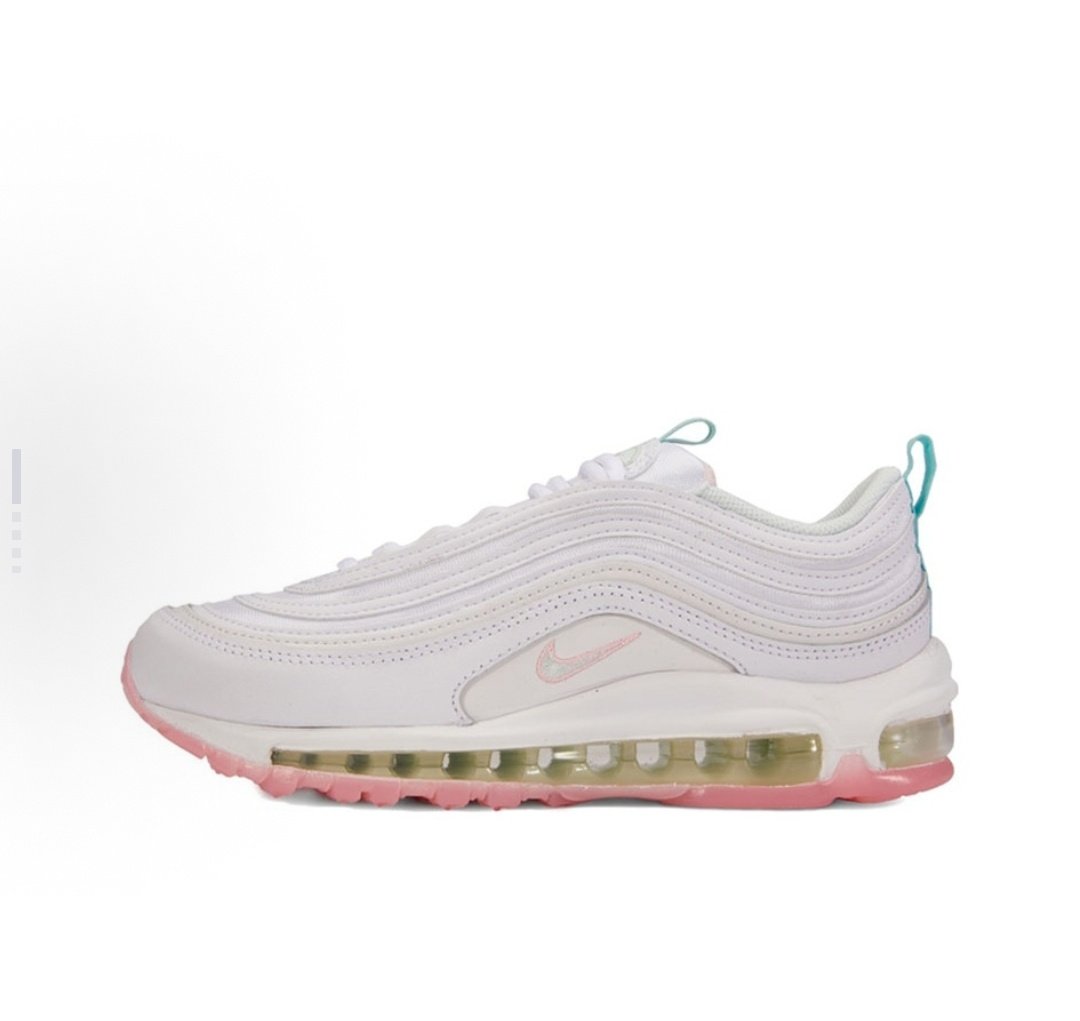 Nike Air Max 97 复古 织物 低帮 跑步鞋 女款 珍珠白DJ1498-100
