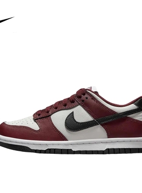 Nike Dunk 舒适日常 防滑减震 低帮 红白黑 青少年FZ4352-600