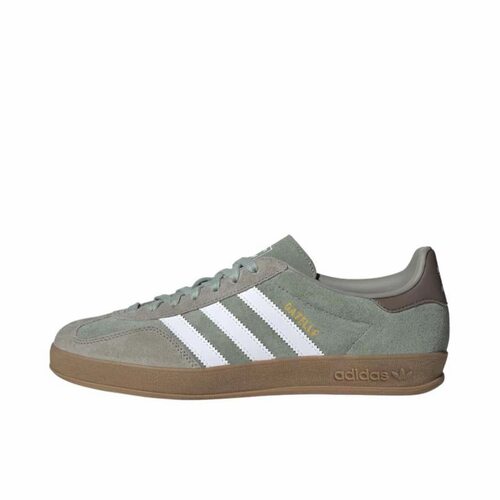 adidas originals 皮革 薄底 低帮 板鞋 男女同款 绿灰色JI3526