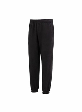 adidas originals 纯色松紧腰休闲运动裤 男款 黑色HK2866