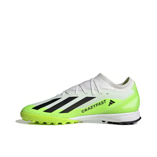 adidas X Crazyfast.3 胶质碎钉PU革足球鞋男女同款 绿黑白ID9337