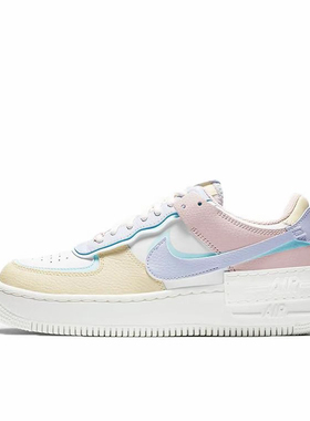 Nike Air Force1 shadow 合成革牛剖层革 白蓝粉 防滑CI0919-106
