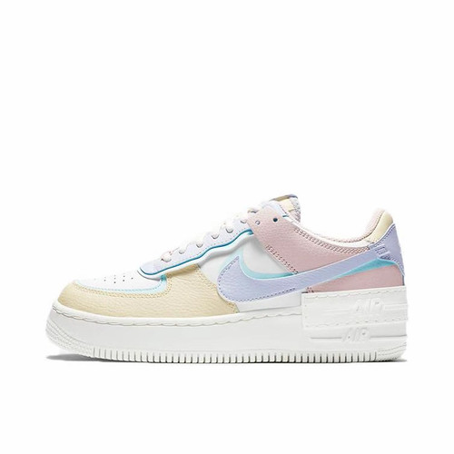 Nike Air Force1 shadow 合成革牛剖层革 白蓝粉 防滑CI0919-106