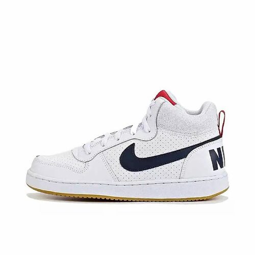 Nike  合成革防滑减震耐磨 中帮 板鞋 黑白红 男女同款839977-107