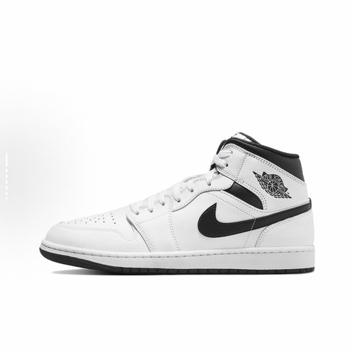 耐克Air Jordan 1 Mid AJ1白黑色中帮复古篮球鞋DQ8426-132