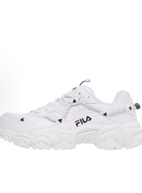 FILA斐乐 Fluid 织物合成革男女同款 白 第四代韩版1JM01248D_100