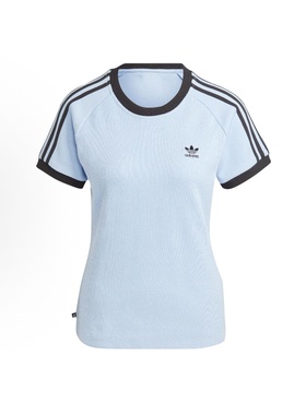 adidas originals 圆领直筒套头短袖  正肩袖T恤 女款 蓝色IC5462