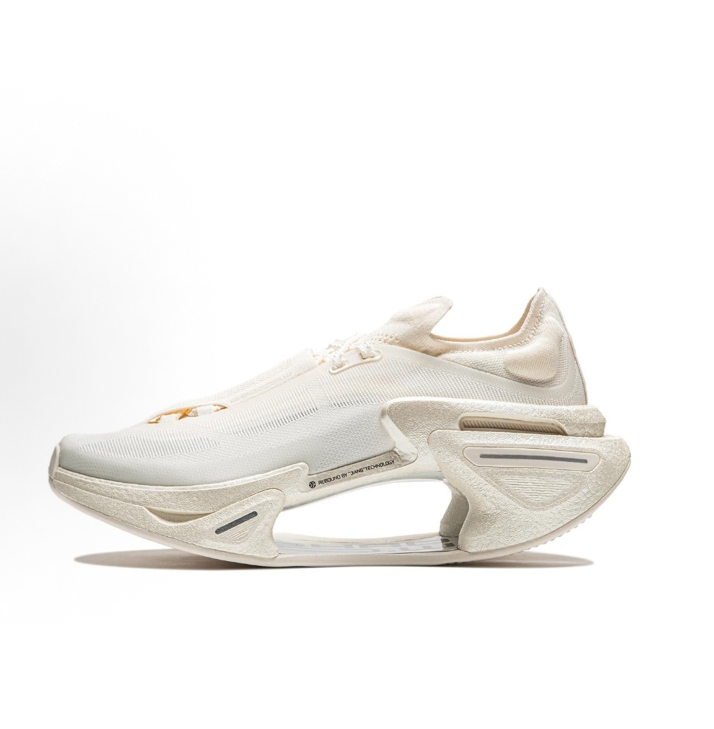 LiNing李宁 绝影3.0 弜科技 䨻科技跑步鞋 男女款米白色ARRU005-6