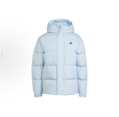 adidas PUFFY DOWN JKT连帽保暖舒适休闲羽绒服 男女款蓝色JM9128