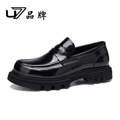 U7品牌男鞋2025新款真皮透气软底软面高端商务英伦休闲皮鞋男