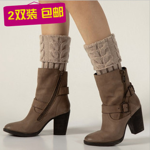 靴套保暖女毛线袜套针织腿套鞋套欧美假筒加厚冬季暖腿护脚踝女袜