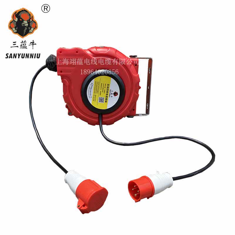380v自动伸缩线盘电缆盘卷线器绕线盘四芯三相四线带自动布线功能
