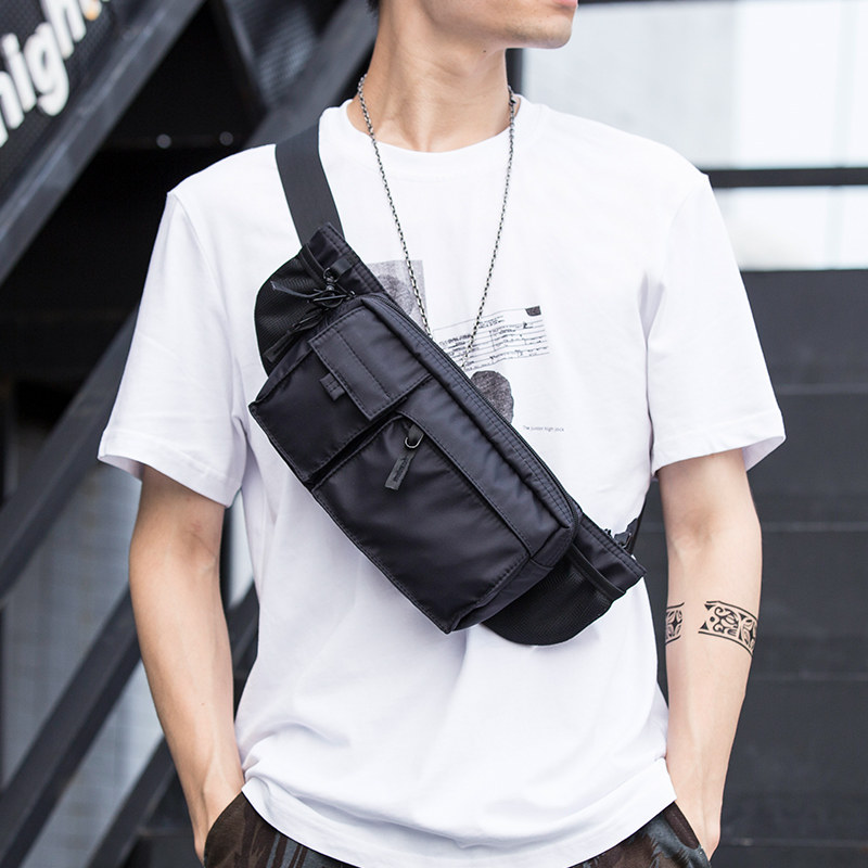 手机腰包多功能潮牌单肩包男士胸包小型运动休闲胸前小背包斜挎包