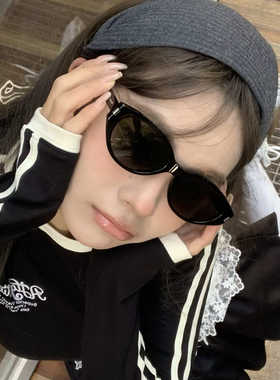2026新款复古猫眼墨镜女高级感方圆脸海边度假近视太阳镜防紫外线