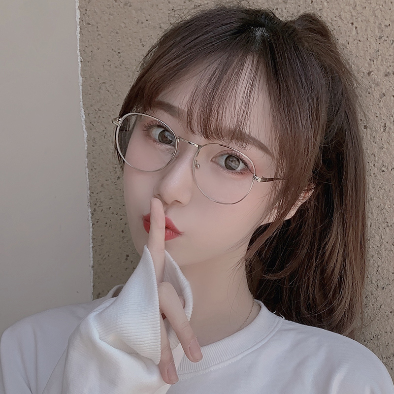 韩版潮金属小框眼镜女有度数网红款圆形眼镜框可配度数平光镜护眼