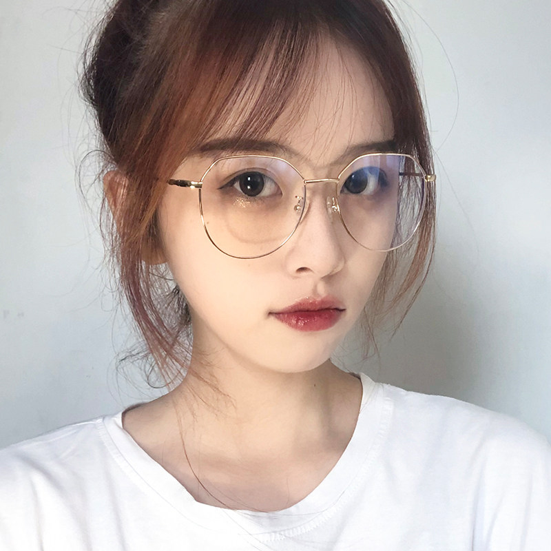 网红素颜眼镜近视女防辐射抗蓝光电脑平光镜框女可配有度数眼睛框