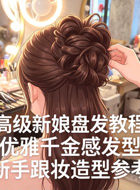 优雅千金新娘盘发教程新手化妆师日常跟妆氛围感造型设计参考手册