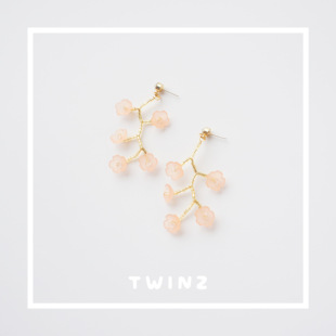 听之◆花未央 925纯银耳钉复古气质花朵手工串珠中国风耳环耳饰女