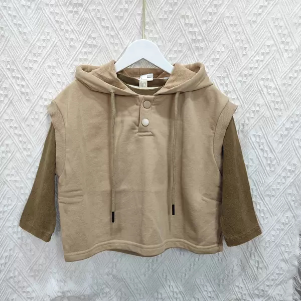 木子西品牌童装春秋韩版连帽卫衣马甲纯棉长袖T恤百搭宽松男女童