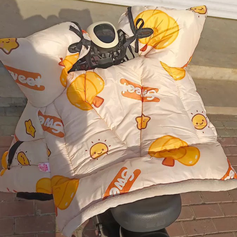 冬季小龟电动车挡风被卡通加厚防寒防风防水保暖护腿电瓶车挡风被