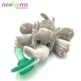美国进口nookums 安抚奶嘴玩偶可拆卸宝宝安抚动物玩偶奶嘴0-3岁