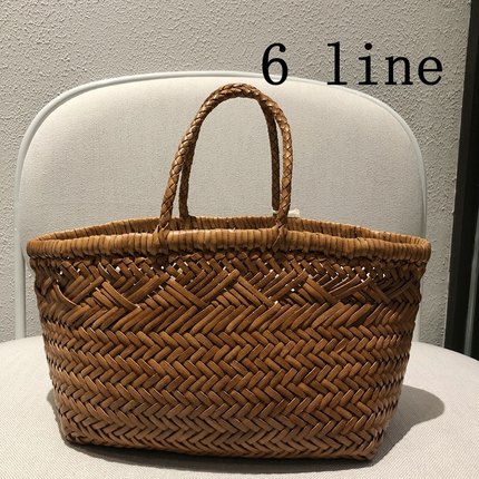 Dragon Diffusion8811编织包牛皮女法式菜篮子手工复古真皮手提包