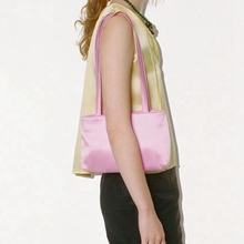 HAI英国小众轻奢单肩包纯色真丝手提腋下小方包ins风通勤高级感女