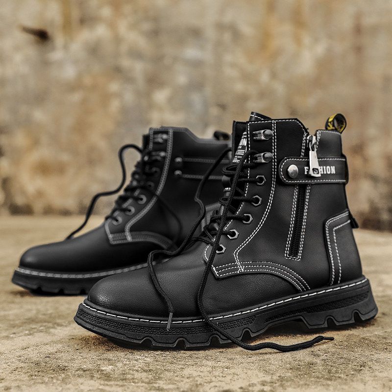 WORKWEAR RHUBARB BOOTS MENS 2024 NEW AUTUMN HIGH-TOP DESERT MARTIN BOOTS NON-SLIP WATERPROOF MENS COMBAT BOOTS WINTER