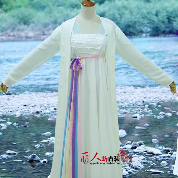 唐古丽人坊 花千骨白色古装 影视古装 演出服仙女飘逸古装 COS服