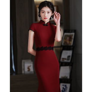 出租2023订婚旗袍敬酒服复古新款新娘结婚气质显瘦改良高级感高考