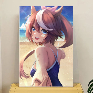 动漫赛马娘东海帝王人物头像周边diy数字油画填色手绘家居装饰画