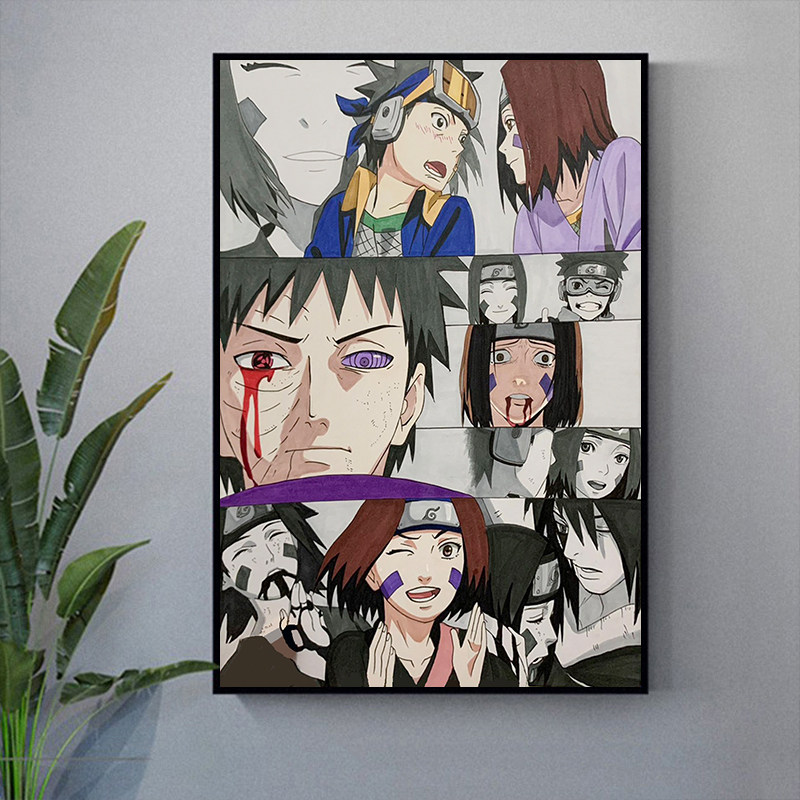 品都 火影忍者宇智波带土野原琳动漫diy数字油画手绘填色装饰挂画