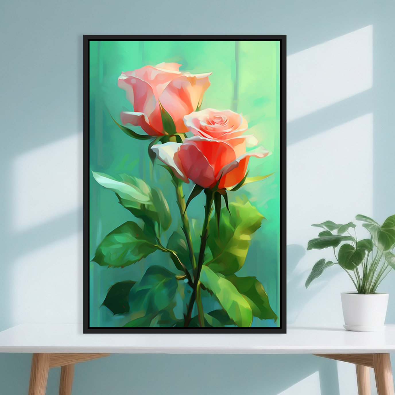 植物花卉唯美治愈风景diy数字油画手绘填色玄关家居装饰画挂画